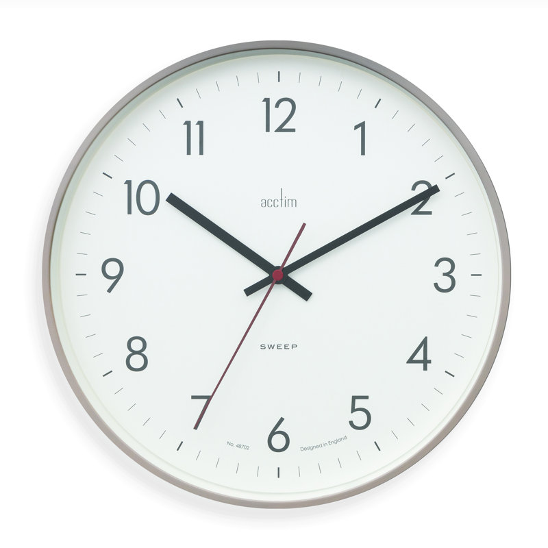 Acctim Non-Ticking Sweep Sleek Wall Clock, Mocha
