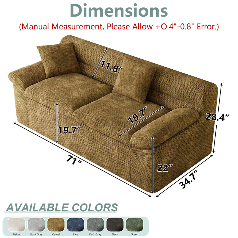 Canapé d'angle modulaire avec assise profonde et sans assemblage requis
