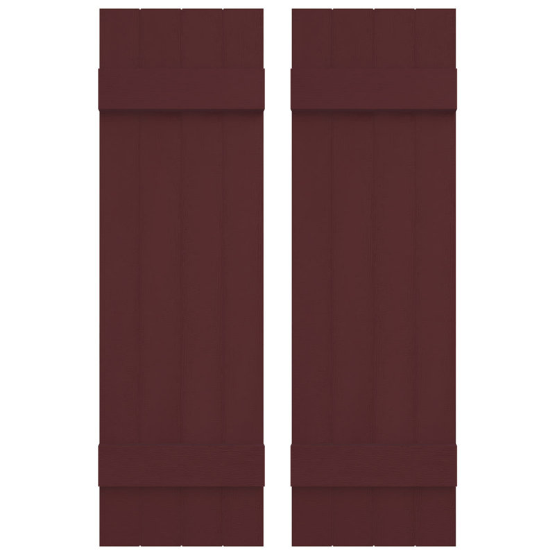 Builders Edge, volets sur mesure TailorMade jointés, volets Board-n-Batten, avec volets à volets, Bordeaux, 49 po
