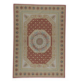 Hand-Knotted High-Quality Rose and Beige Area Rug