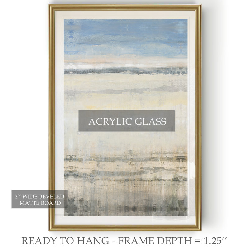 " E Transitional Space II ", 18.5" H x 24.5" W x 1.5" D, Gold Framed