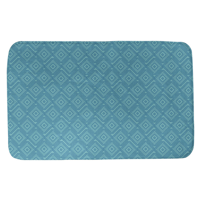 Tapis pour salle de bain labyrinthe Mcguigan, l 21 po x L 34 po, Bleu