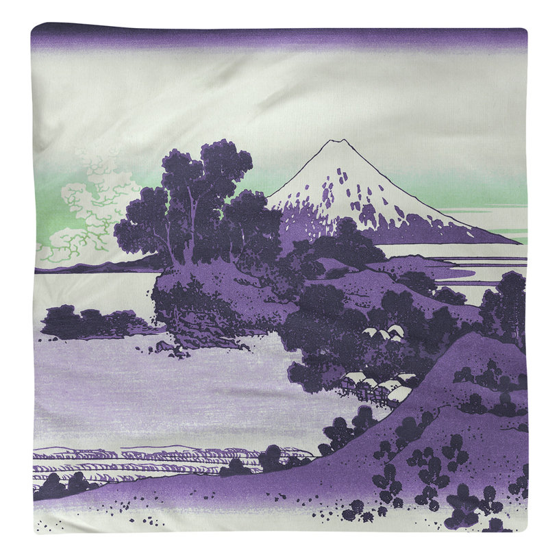 Katsushika Hokusai Cotton Square Napkin, Purple/Green