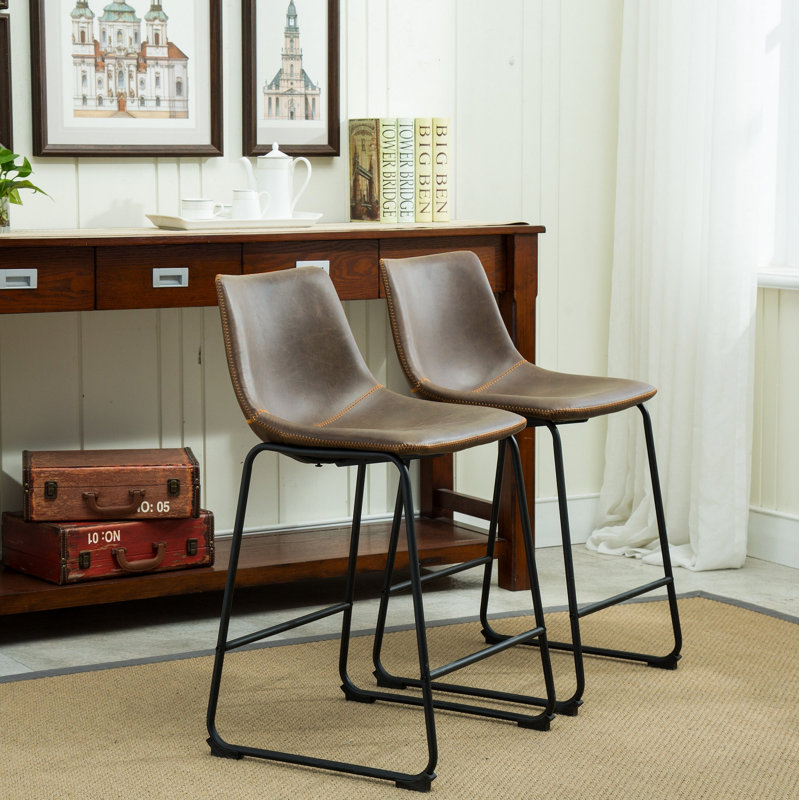 Tabourets de bar Lotusville, Brun