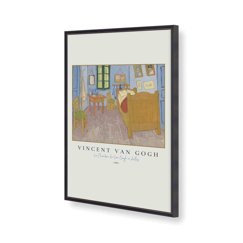 La Chambre v3 de Van Gogh, Reproduction encadrée sans passe-partout, H 17,25 po x l 13,25 po x P 1,25 po, Zinc patiné