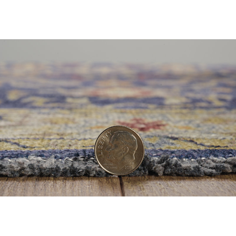 Laurel Marmara Machine Woven Polyester No Pattern Area Rug in Navy, Rectangle 3' x 5'