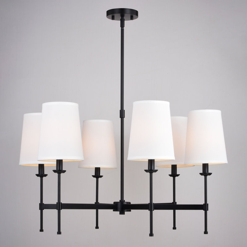 Lustre 6 lumières à abat-jour en acier à intensité variable Ranshaw