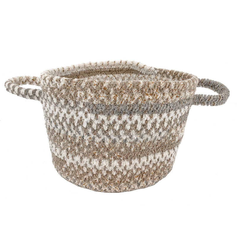Dakota Fields Habitat Fabric Decorative Basket, Basket 12", Gray