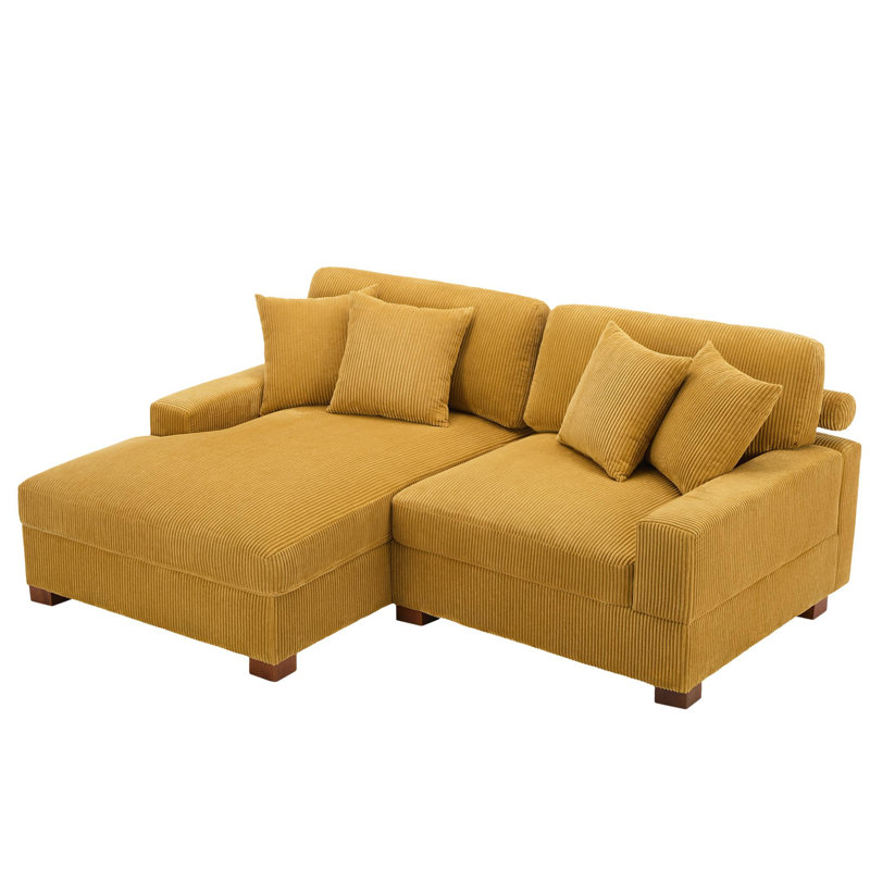 Milbrey Modular Corner Sofa, Orange, Left Hand Facing