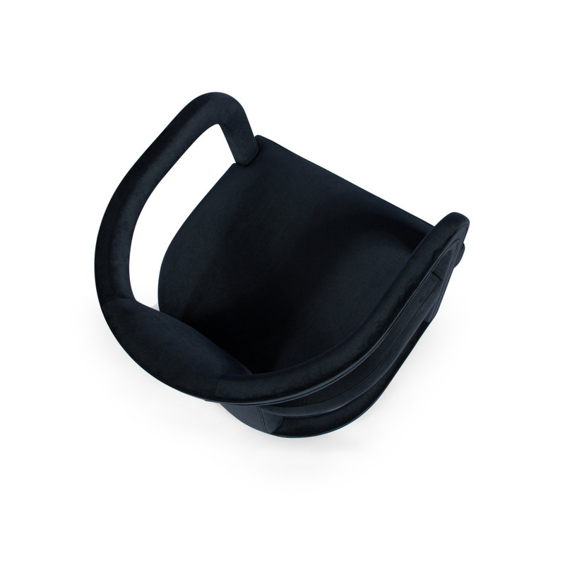Metro Barrel Chair, Stax Black Performance Velvet