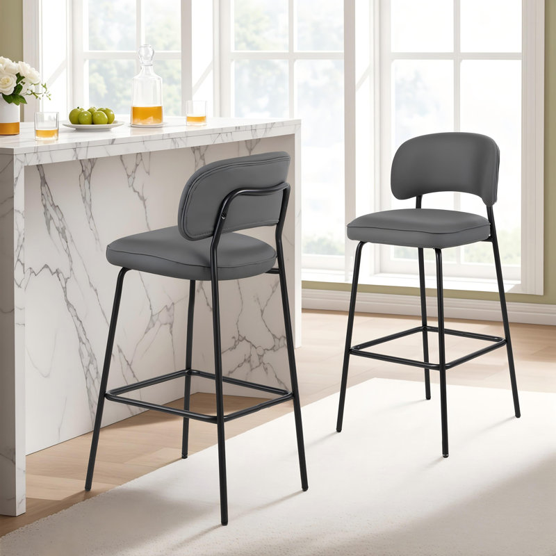 Tabouret Levena, Gris, Tabouret de bar (siège d'une hauteur de 29,7 po)