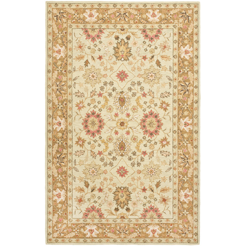 Tapis vert clair / crème Lansberry, 5'3" x 8'3"