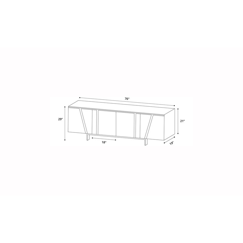 76'' W Credenza, Walnut