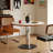 White&Walnut&Black Round Sintered Stone Dining table