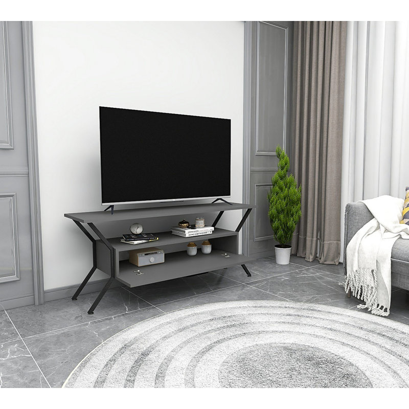 Alburnett TV Stand, Anthracite/Black