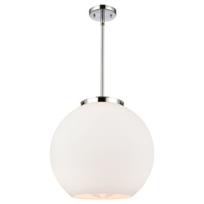 Ballston - Ellington - 1 Light Stem Hung Pendant - LED Bulb - Brushed Brass Finish - Matte White Shade