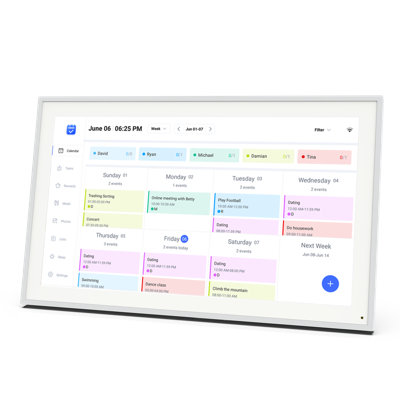 Wrought Studio™ 15.6" All-in-one Smart Family Calendar Frame, Digital Chore Chart, To-do List Organizer, Meal Planner, Cloud Photo Storage, Full Hd Touchscreen