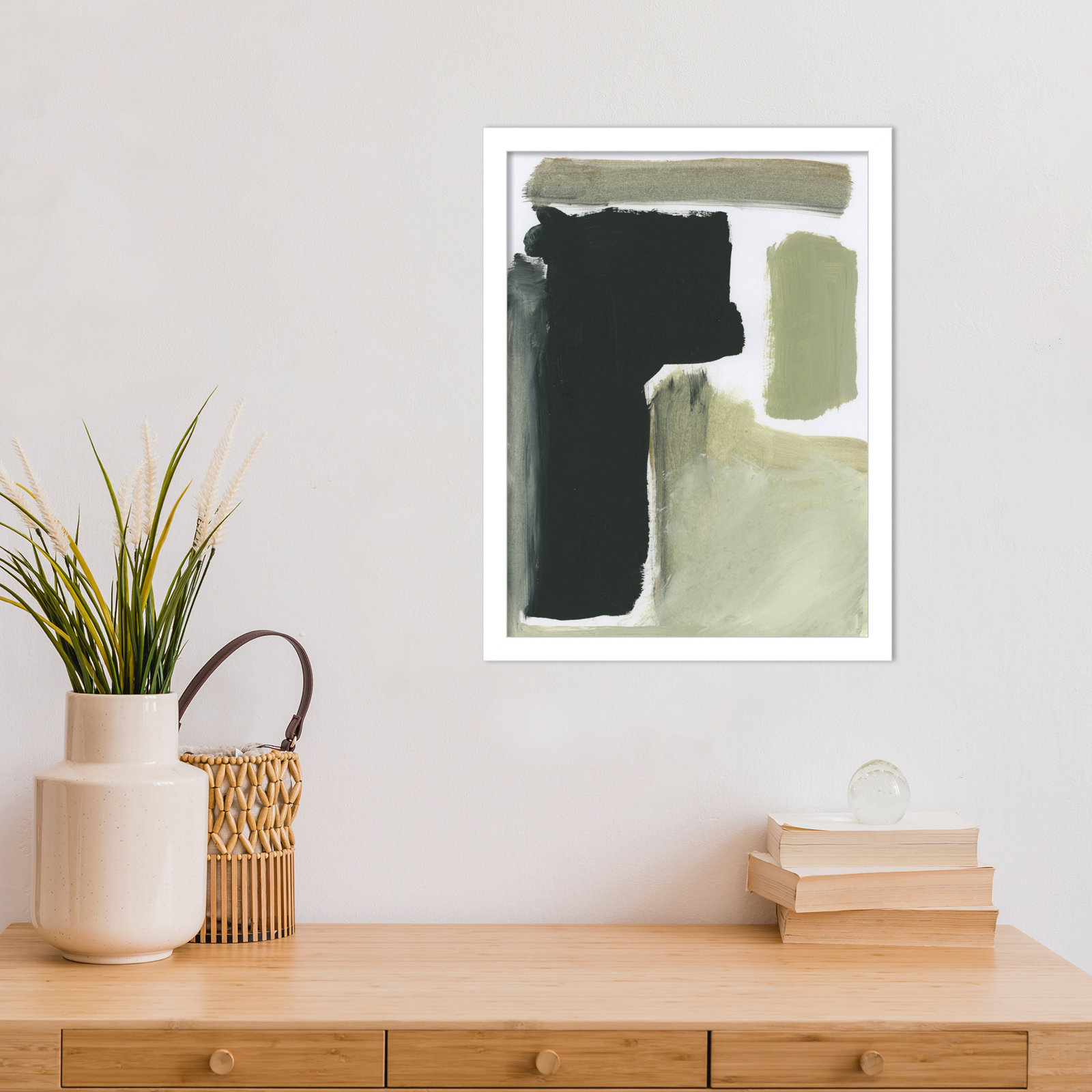 Cleve "Total" Print by Dan Hobday, White, 17" H x 13" W