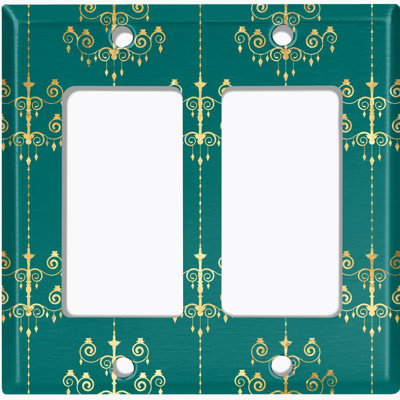 Patterned 2 - Gang Toggle Light Switch Standard Wall Plate