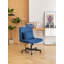 Chaise de bureau moderne en lin bleu avec design ergonomique et fonctions réglables pour des espaces de travail confortables