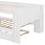 Lit de jour en bois pleine grandeur avec tablettes, DEL et lit gigogne-119295787