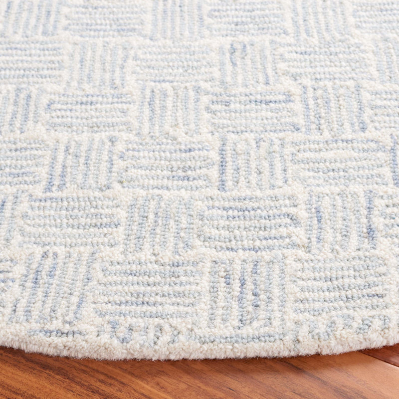 Treca Hand Tufted Wool Pile And Cotton With Latex Abstract Rug, Round 5'