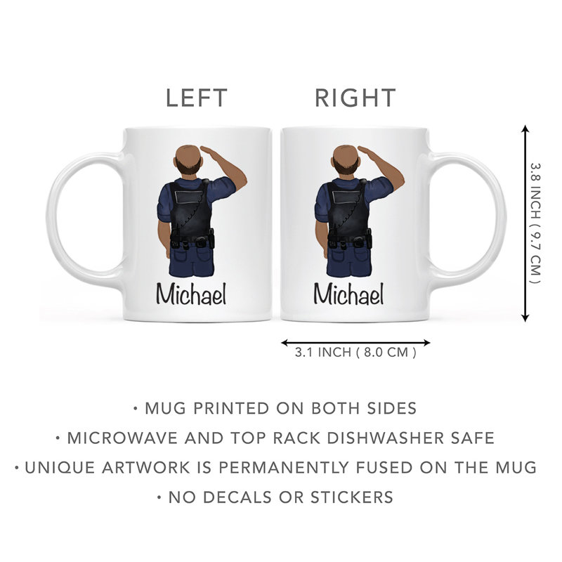 Tasse à café personnalisée, Oui, Policier jaune / noir 1