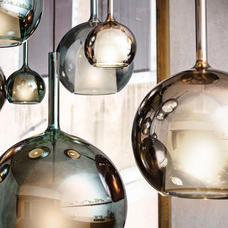 GLO 1 - Light Pendant, 22.4" H x 15" W x 15" D, Black, Gold