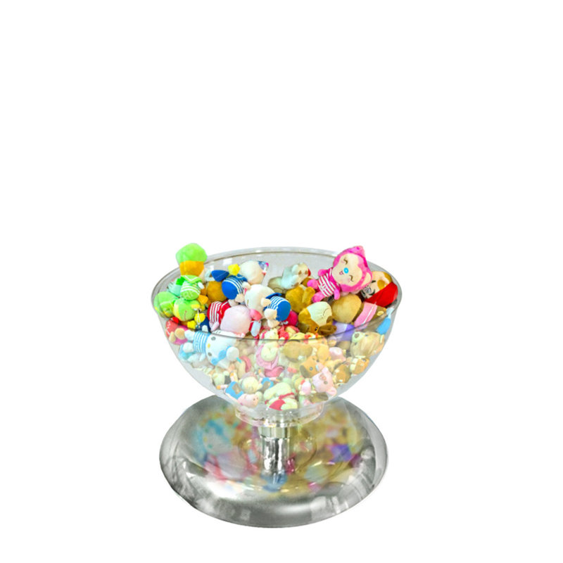 Clear Acrylic Round Counter Display Bowl with Chrome Base