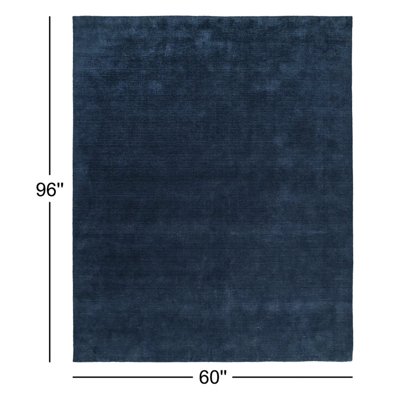 Solo Area Rug in Navy, Rectangle 5' x 8'