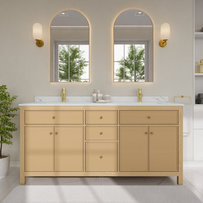 Pendry 72" Freestanding Double Bathroom Vanity with Quartz Top