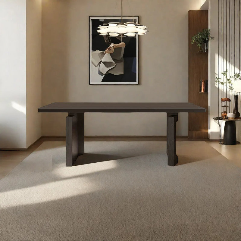 Table de salle à manger noire matte robuste et facile à nettoyer, H 29,52 po x L 62,99 po x l 31,49 po