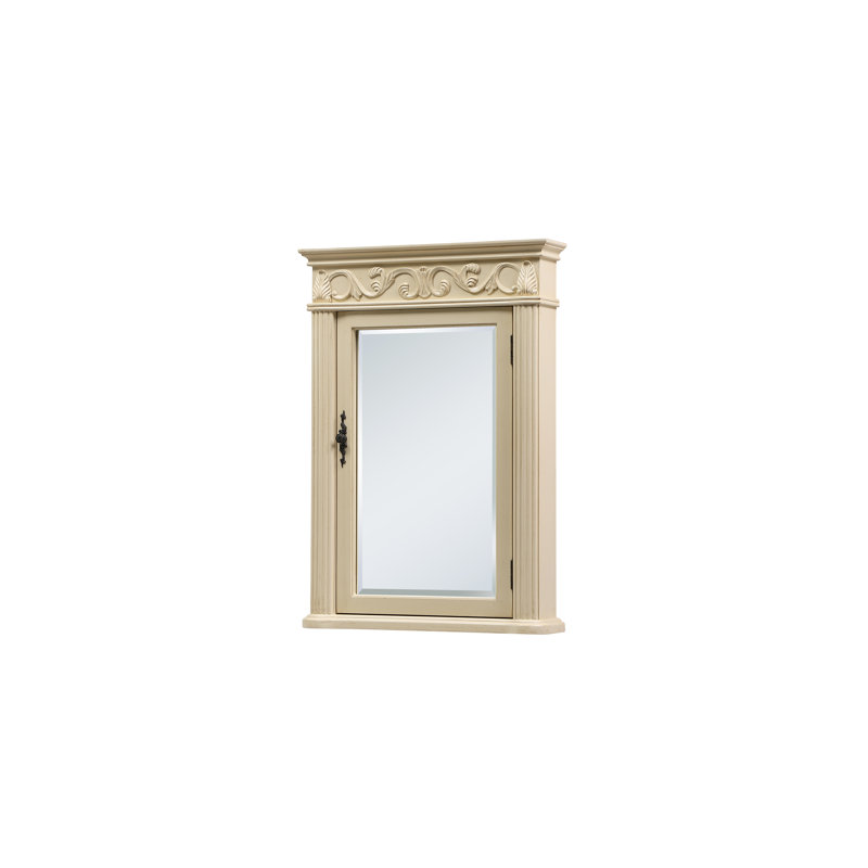 Armoire à pharmacie avec 3 tablettes Aurillon, H 36 po x l 25 po x P 6 po, Ivoire antique