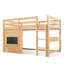 Lit mezzanine simple peu encombrant, maisonnette rustique en bois aggloméré pour maison compacte