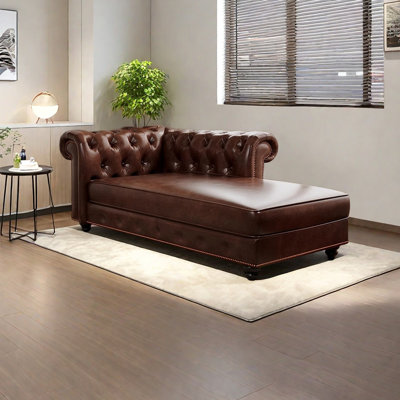 Fauteuil inclinable minimaliste en similicuir rivet
