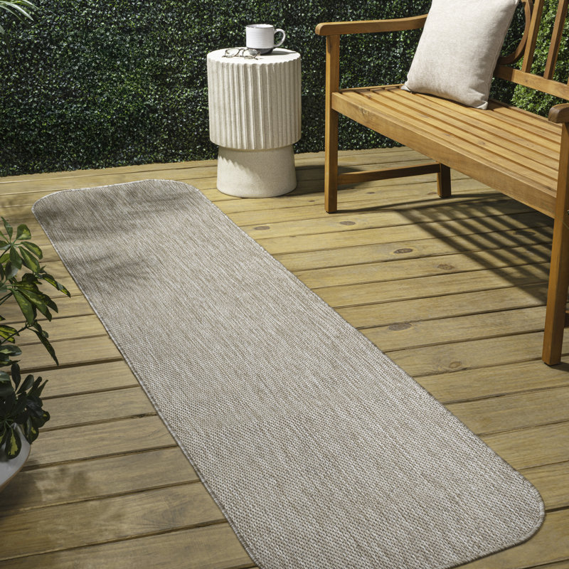 Tapis intérieur / extérieur beige Longe, Nouveauté 2 pi x 8 pi
