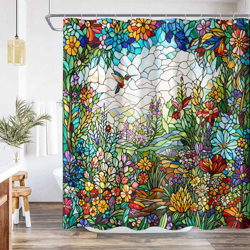 Ensemble de rideau de douche Floral