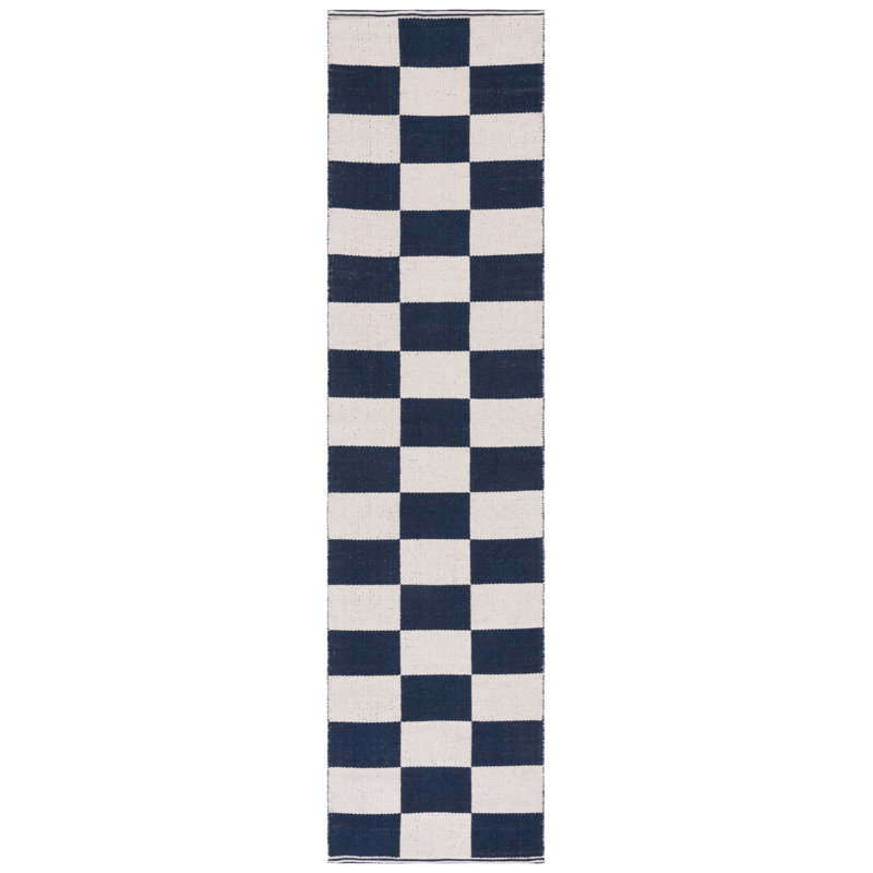 Tapis géométrique en coton tissé à la main Montauk, Tapis de couloir 2 pi 3 po x 9 pi
