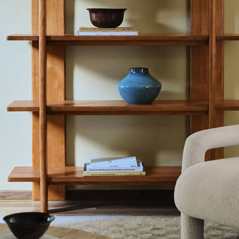 A unique bookcase in American style, (4 Shelves) 68.9"H x 53.15"W x 13.78"D