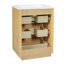 Meuble-lavabo de luxe moderne avec lavabo en céramique, armoire de salle de bain avec tablette ouverte et rangement fermé