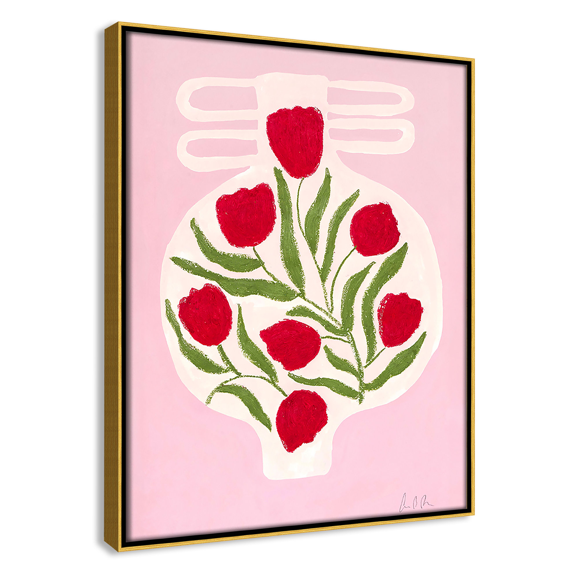 Vase No. 02 Print by Camilla Bergqvist, 15.5" H x 12.5" W, Gold
