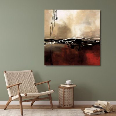 Art sur toile tendu par Brayden Studio® Maitland, Laurie Gallery: Symphony in Red and Khaki I