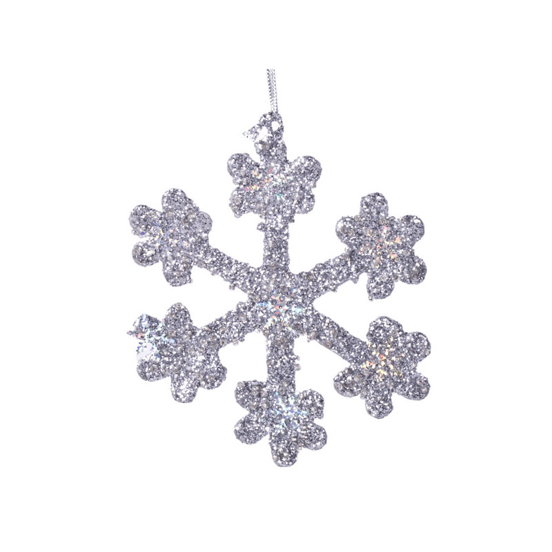 Holiday Shaped Ornament, 11cm H x 11cm W x 5cm D, Silver