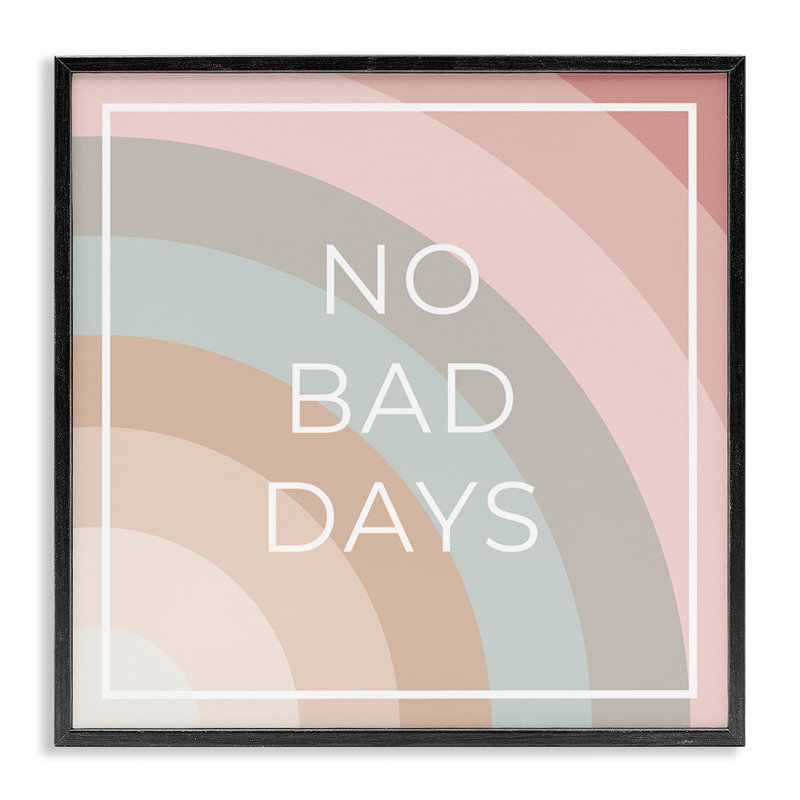 No Bad Days Rainbow, art de la giclée par Anna Quach, H 12 po x l 12 po, Giclée encadrée noir minuit