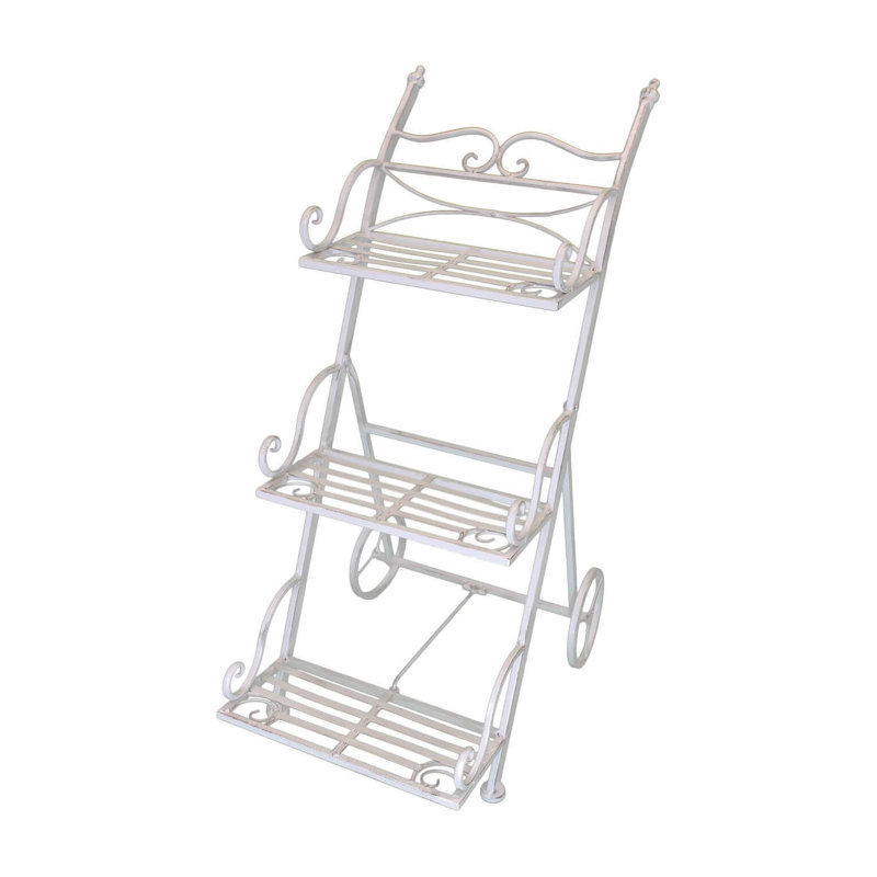 Fredela Metal Plant Stand, Antique White 