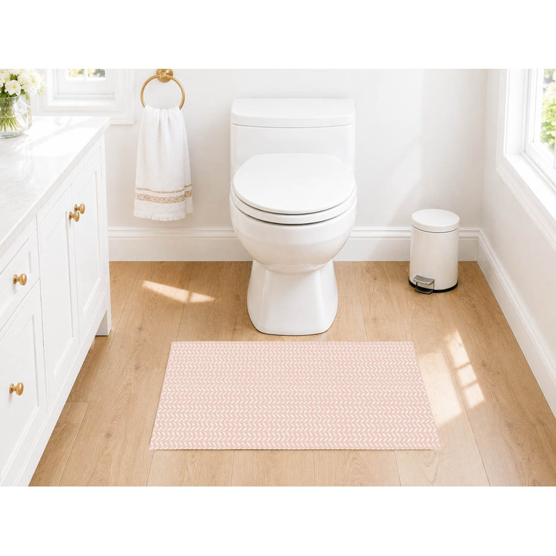 Tapis de toilette rectangulaire absorbant et antidérapant Dream Splat, 24" W x 17" L, Peach/Orange