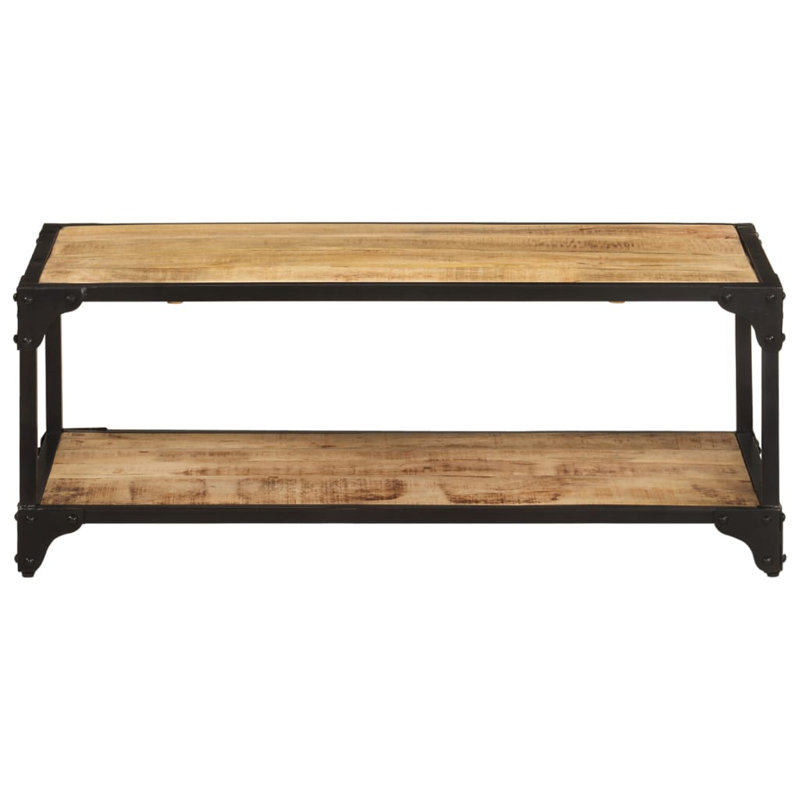 Table basse à cadre simple avec rangement, Brun pâle