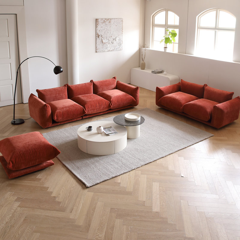 Canapé modulaire en tissu 5 pièces Minarik, Orange