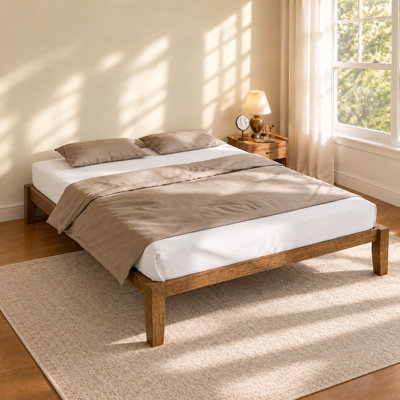 Japanese Joinery Craft Solid Wood Bed Frame, Tool-Free-Assembly