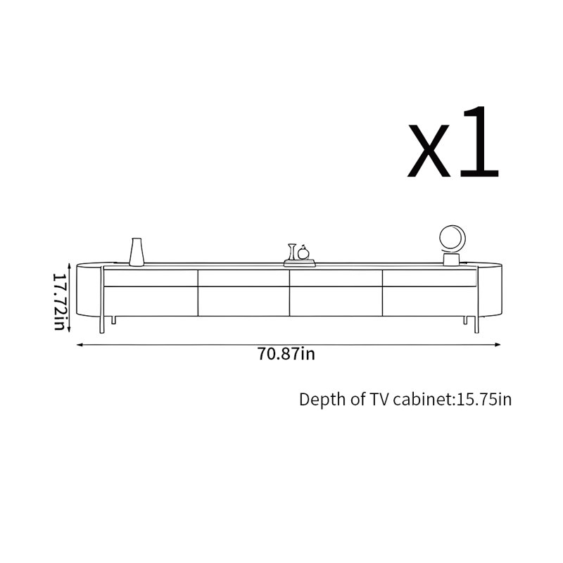 Light luxury modern style TV cabinet, 70.87"